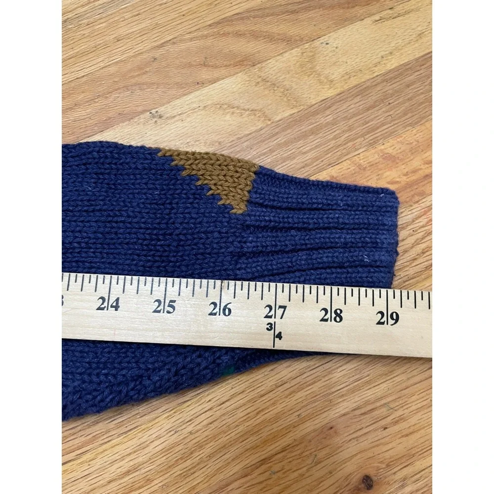 417 Van Heusen Men's M Blue Sweater Blue 80s Cable Knit‎ Argyle Vintage